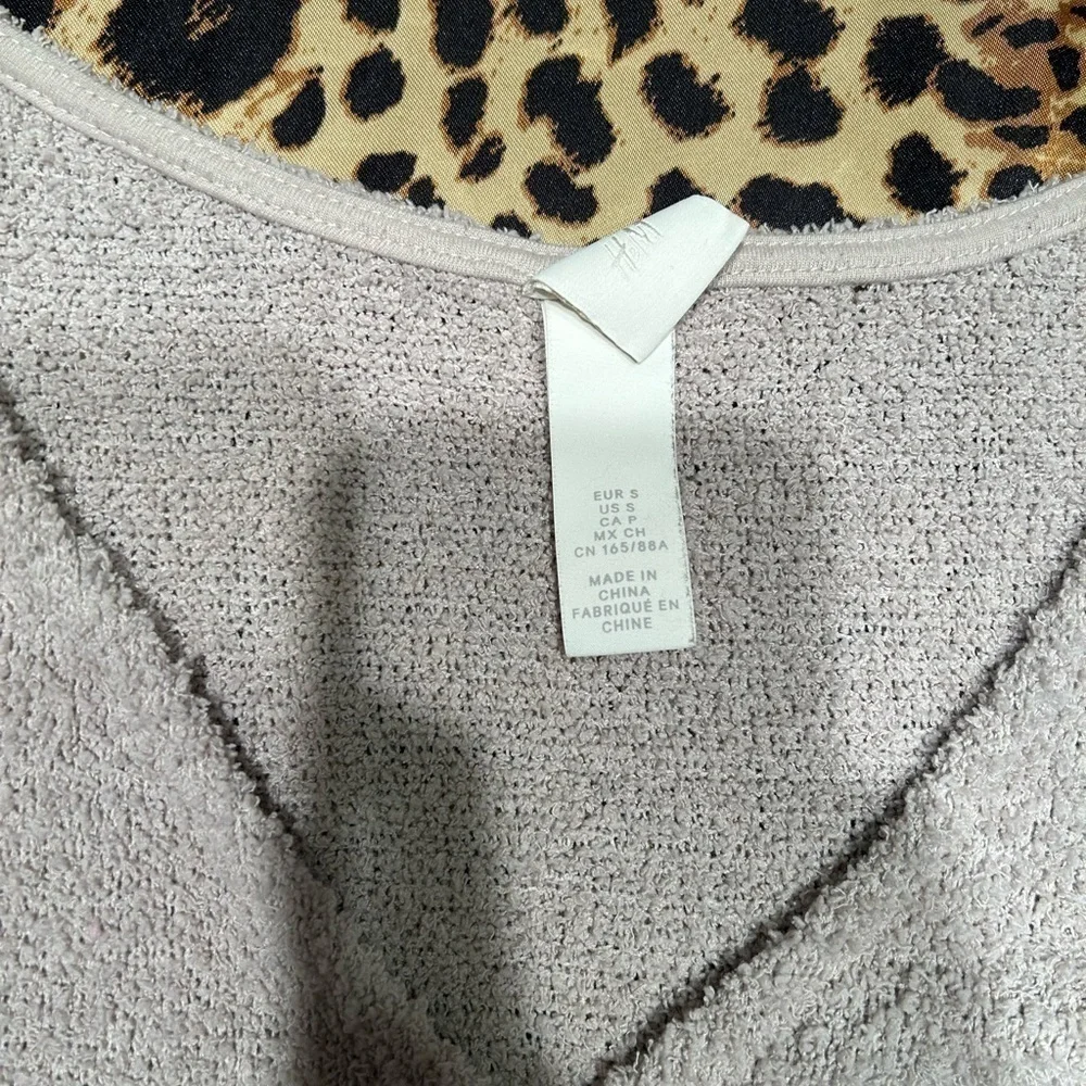 H&M Light Grey Fuzzy Crossover Long Sleeve